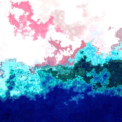 abstract artistic stained painting impressionism background with brush strokes - colour navy blue mint green pink white