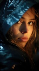 Fototapeta premium portrait of a woman in the night