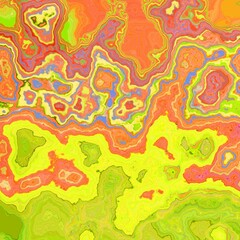 abstract artistic stained painting impressionism background with brush strokes - colour neon yellow green orange blue
