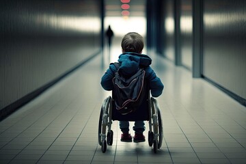 Obraz premium child with disabilty in wheelchair