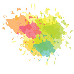 Abstract  watercolor on white background.The color splashing in the paper.It is a hand drawn.