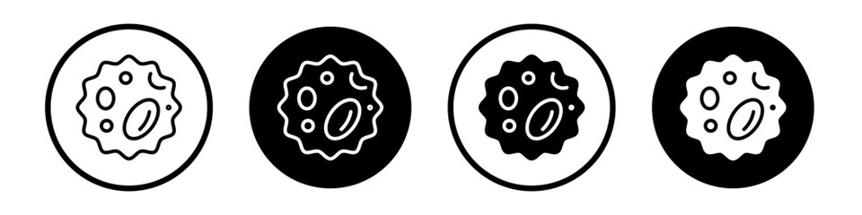 White blood cell icon set. red blood cell vector symbol in black filled and outlined style.