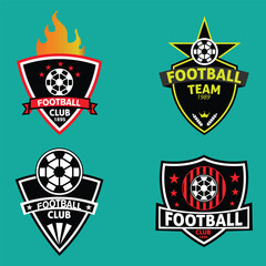 Set of  Football club emblem logo badge design. Sport team vector illustration template collection