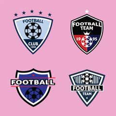 Set of  Football club emblem logo badge design. Sport team vector illustration template collection