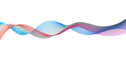 Abstract colorful gradient smooth wave isolated on a white background. Dynamic wave line blend for design element. 