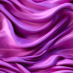 Fototapeta premium Textile fabric neon colors change with viewing or illumination geometry, futuristic purple, pink background. Minimal flat lay love iridescent concept.