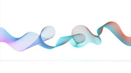 Abstract colorful gradient smooth wave isolated on a white background. Dynamic wave line blend for design element. 