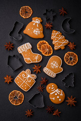 Delicious gingerbread cookies with honey, ginger and cinnamon