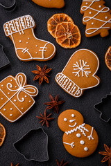 Delicious gingerbread cookies with honey, ginger and cinnamon