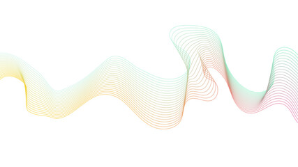 Abstract colorful gradient smooth wave isolated on a white background. Dynamic wave line blend for design element. 