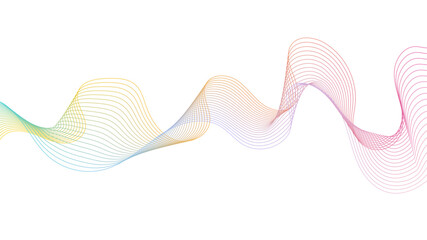 Abstract colorful gradient smooth wave isolated on a white background. Dynamic wave line blend for design element. 