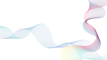 Abstract colorful gradient smooth wave isolated on a white background. Dynamic wave line blend for design element. 