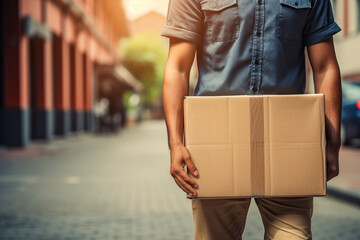 Delivery man ideal for logistics and sales - obrazy, fototapety, plakaty