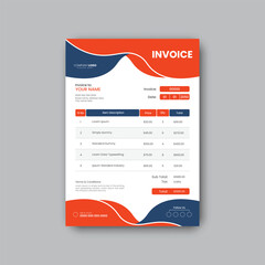 Modern creative business tax for or invoice design template.