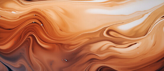 illustration Cappuccino and milk foam close up view. Generative AI image. - obrazy, fototapety, plakaty