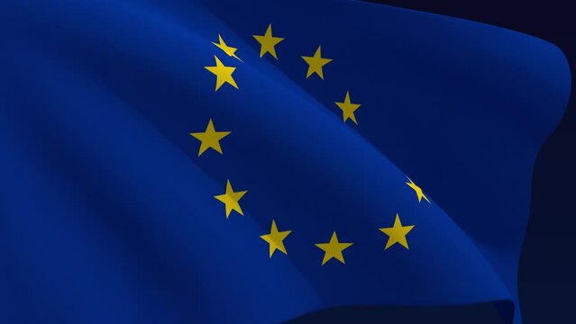 Flag of European Union waving on the wind