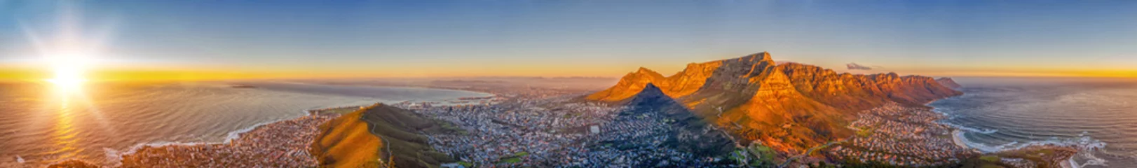 Papier Peint photo autocollant Montagne de la Table Cape Town aerial view