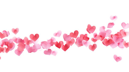 Hearts and Valentine's Day gifts with wishes for Happy Valentine's Day Isolated on transparent background PNG file.