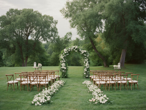 Romantic outdoor wedding ceremony