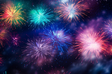 Naklejka premium fireworks in the night sky
