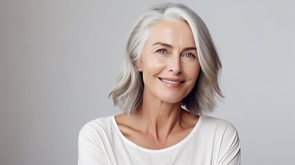 Fototapeta premium senior woman with gray hair