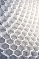 Honeycomb structure white fiber, solid color gradient background.