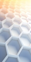 Obraz na płótnie Canvas Honeycomb structure white fiber, solid color gradient background.