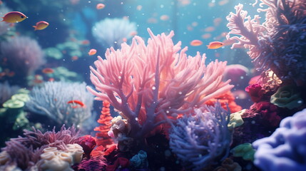 Fototapeta na wymiar Coral reef underwater abstract background marine ecosystem underwater sea view. Wallpaper