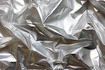 Background of crumpled silver plastic film