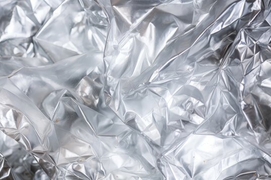Background of transparent crumpled plastic film