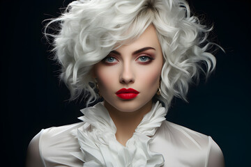Fototapeta premium portrait of woman with bright make up