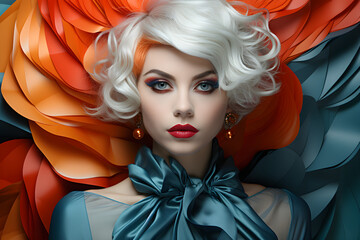 portrait of woman with bright make up