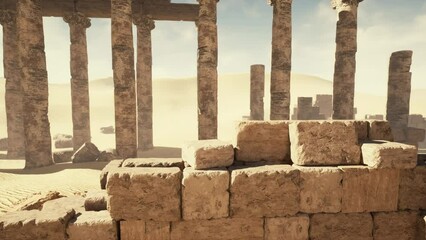 Ancient ruins of Ptolemais near Benghazi