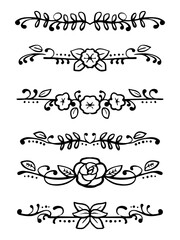 Dividers collection with floral ornaments
