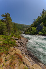 Husedalen, a valley on the western part of Hardangervidda and includes the lower part of the Kinsos valley, Ullensvang municipality, Vestland county. Kinso River