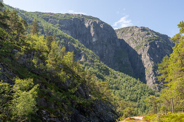 Husedalen, a valley on the western part of Hardangervidda and includes the lower part of the Kinsos valley, Ullensvang municipality, Vestland county. Kinso River