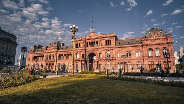 Timelapse de la Casa Rosada de Gobierno, Buenos Aires, Argentina 