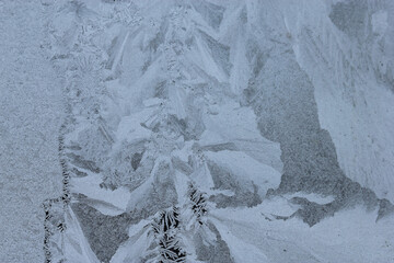 Winter patterns on the glass. Winter background