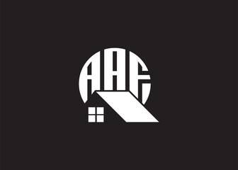 Real Estate Letter AAF Monogram Vector Logo.Home Or Building Shape AAF Logo.