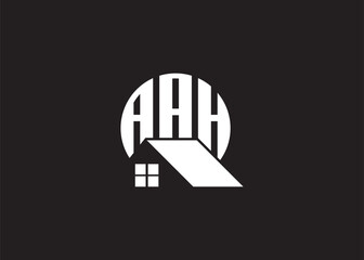 Real Estate Letter AAH Monogram Vector Logo.Home Or Building Shape AAH Logo