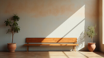"Essence of Minimalism - A Serene Scene with a Monochromatic Wall Exuding Calm and Simplicity