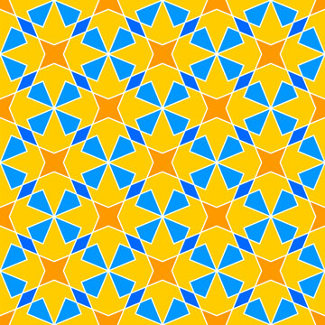 Seamless geometric ornament in arabic style. Color pattern