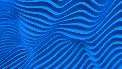 Blue wavy background. 3d rendering.