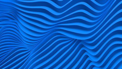Obraz premium Blue wavy background. 3d rendering.