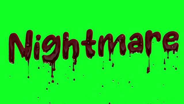 Bloody Nightmare Logo Dripping in Blood on a Green Screen