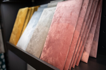 Large selection of soft textile velvet wall panels for creating headboard, wall paneling.