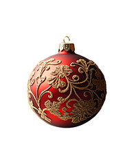 isolated red and golden christmas ball isolated on white