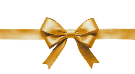 Fototapeta premium gift present ribbon with bow in center, top view, isolated on transparent background, PNG