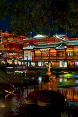 ancient Chinese city at night