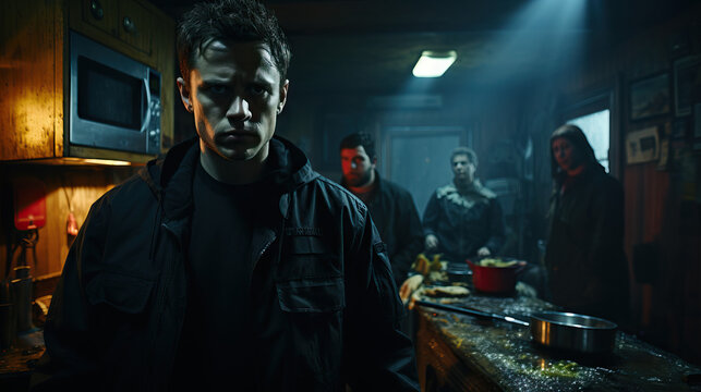 Home intruder looking sinister. Concept of Threat and Vulnerability